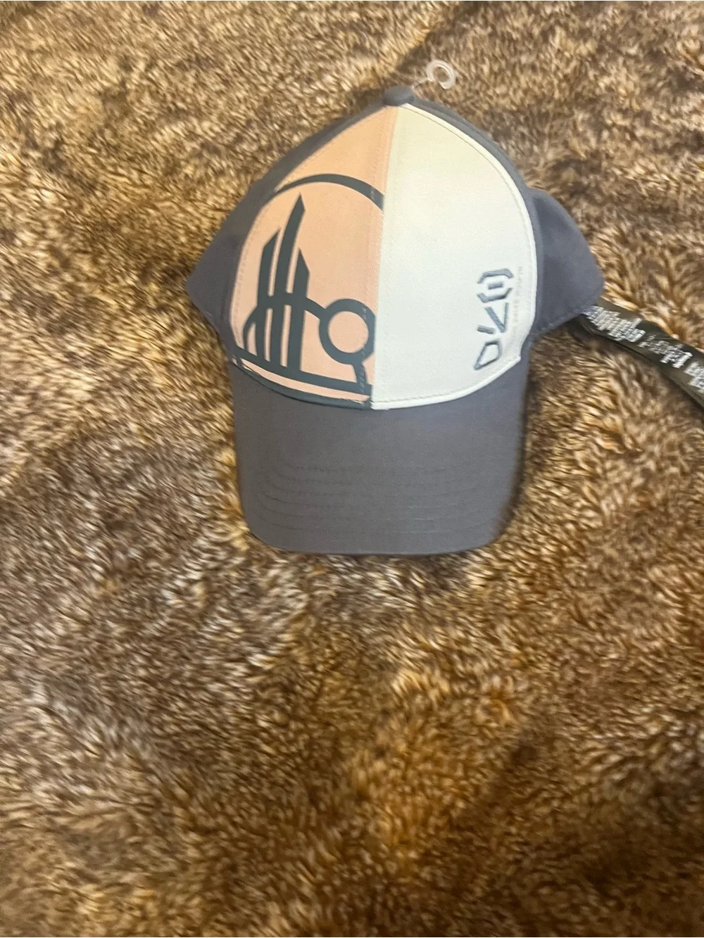 Disney Unisex Two-Tone Gray & Cream Baseball Hat with Graphic Emblem